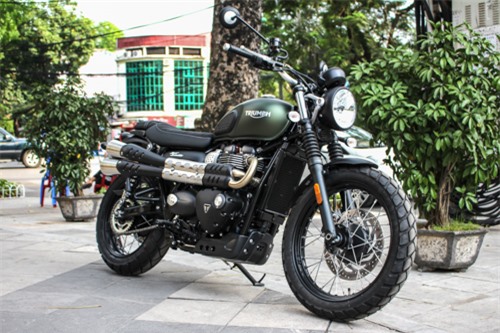 Triumph Street Scrambler giá 440 triệu đồng tại Việt Nam. Phiên bản mới nhất của mẫu môtô cổ điển Anh quốc có mặt tại Việt Nam thông qua nhập khẩu tư nhân chỉ vài tháng sau khi ra mắt tại triển lãm EICMA. (CHI TIẾT)