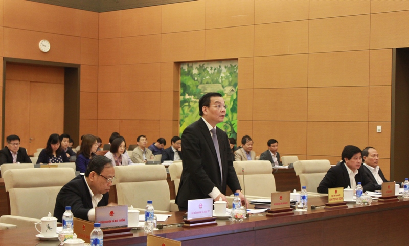 Bộ trưởng Bộ Khoa học và Công nghệ Chu Ngọc Anh báo cáo Ủy ban Thường vụ Quốc hội về công tác hoàn thiện Dự án Luật Chuyển giao công nghệ (sửa đổi) ngày 16/3. 