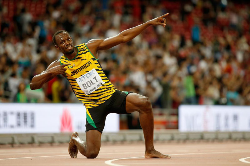7. Usain Bolt. VĐV điền kinh sinh năm 1986 tại Jamaica. Hiện tại, Bolt đang nắm giữ khá nhiều kỷ lục về bộ môn thể thao này.