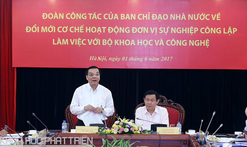 Bộ trưởng Chu Ngọc Anh phát biểu tại buổi làm việc