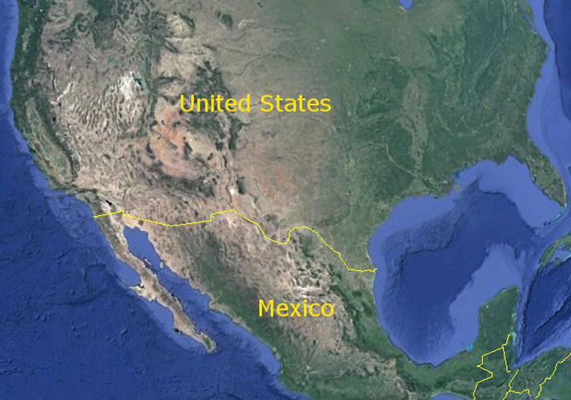 10. Mỹ - Mexico. Chiều dài: 3.141 km.