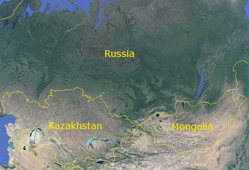 2. Nga - Kazakhstan. Chiều dài: 6.846 km.