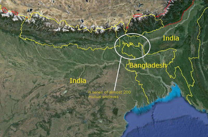 5. Ấn Độ - Bangladesh. Chiều dài: 4.053 km.