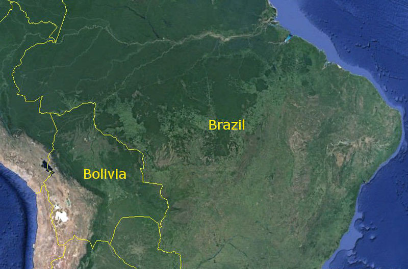 8. Brazil - Bolivia. Chiều dài: 3.400 km.