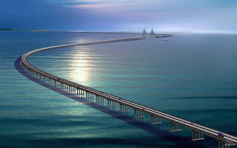 9. Cầu vịnh Hàng Châu (Trung Quốc). Chiều dài: 35.673m.