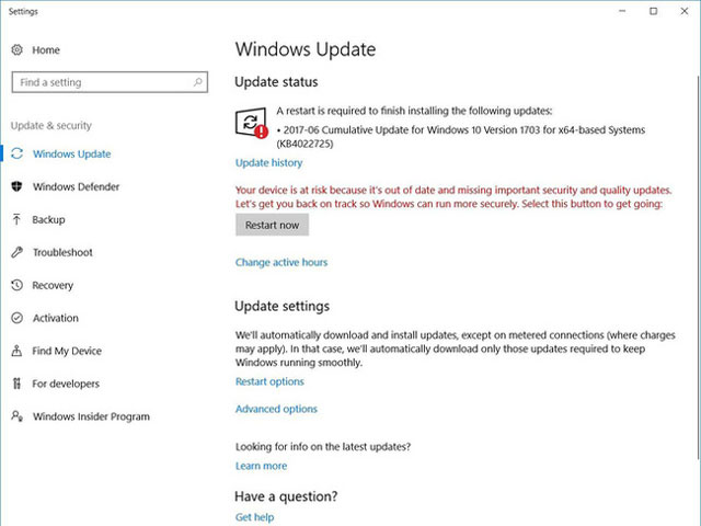 Người dùng được khuyến cáo cập nhật ngay bản vá mới nhất của Microsoft thông qua Windows Update.