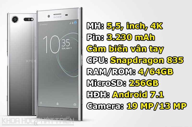 Sony Xperia XZ Premium (18,49 triệu đồng).