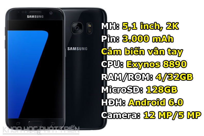 Samsung Galaxy S7 (12,99 triệu đồng xuống còn 10,99 triệu đồng).