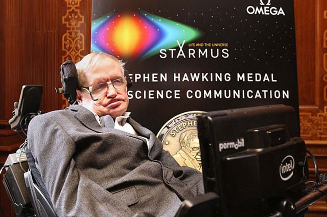 Giáo sư Stephen Hawking phát biểu tại sự kiện khoa học Starmus Festival. (Nguồn: PA)