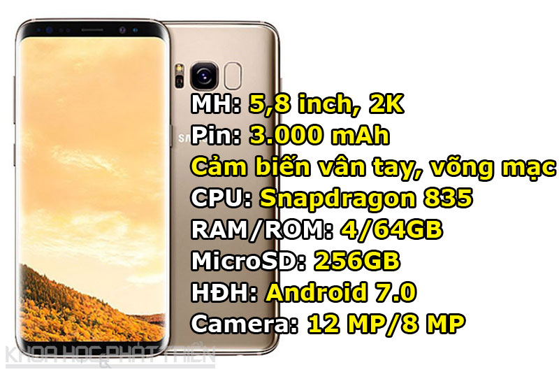 10. Samsung Galaxy S8 (G950U) (163.148 điểm).
