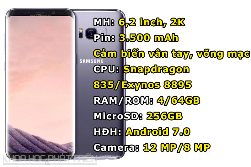 3. Samsung Galaxy S8 Plus (G955F) (172.550 điểm).