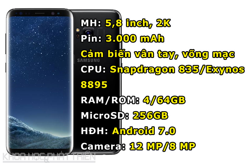 4. Samsung Galaxy S8 (G950F) (172.329 điểm).