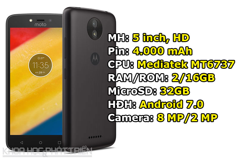 Motorola Moto C Plus (2,99 triệu đồng).