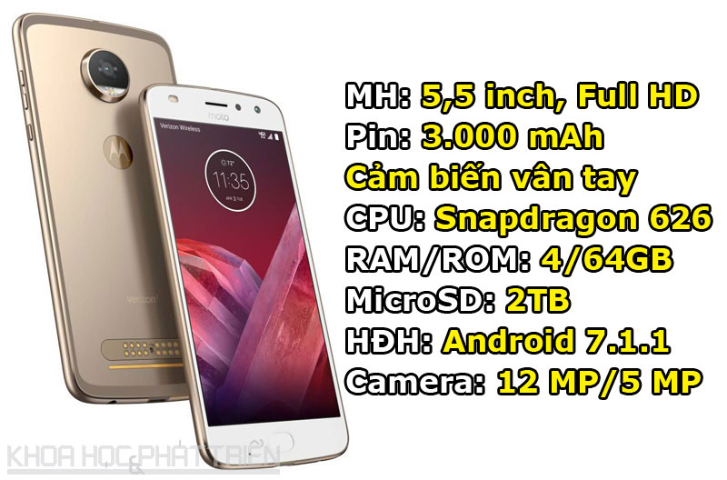 Motorola Moto Z2 Play (10,99 triệu đồng).