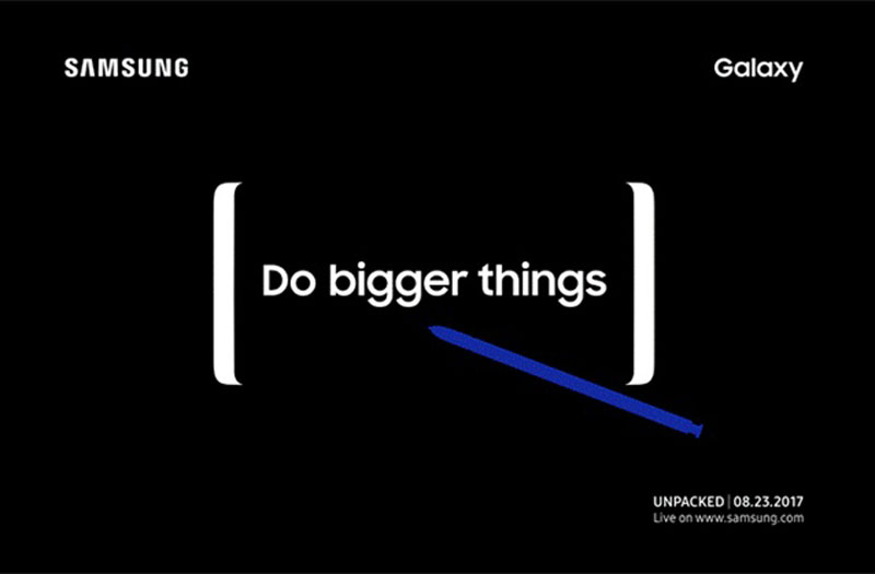 Thư mời dự sự kiện ra mắt Galaxy Note 8 vừa được Samsung phát đi.