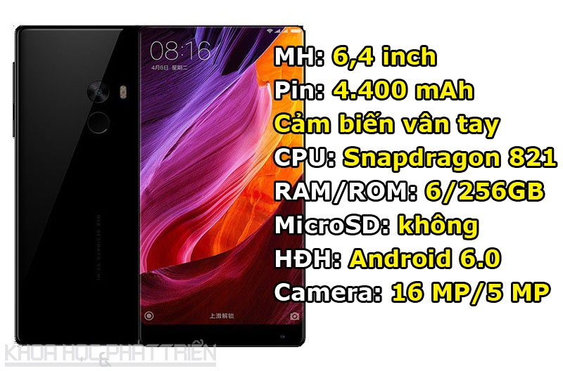 Xiaomi Mi MIX (từ 16,99 triệu đồng xuống 12,49 triệu đồng).