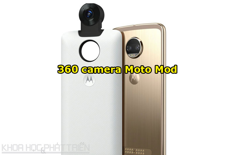 360 camera Moto Mod là thiết bị cho phép quay video 360 độ với độ phân giải 4K và ghi âm 3D. Khi kết hợp sản phẩm với smartphone, nó cho phép người sử dụng có thể chỉnh sửa video trực tiếp trên điện thoại hoặc phục vụ cho việc phát trực tuyến.