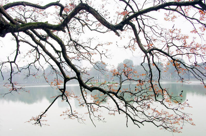 Hồ Hoàn Kiếm là hồ nước ngọt tự nhiên của Thủ đô Hà Nội với diện tích lên đến 12 ha. Ảnh: Ngọc Viên.