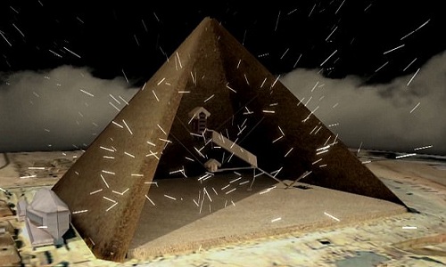 Hạt vũ trụ muon cho phép xây dựng hình ảnh bên trong kim tự tháp. Ảnh: ScanPyramids.