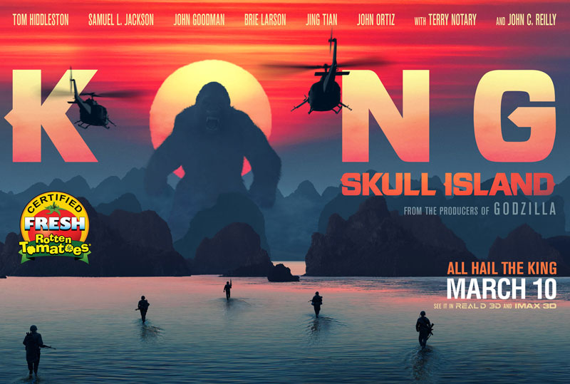7. Kong: Skull Island (tạm dịch: Kong: Đảo đầu lâu). Tổng doanh thu: 562,5 triệu USD.