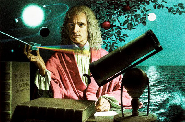 Câu chuyện Newton bị một quả táo rơi trúng đầu và từ đó khám phá ra lực hấp dẫn chỉ là giai thoại. Ảnh: Occultum.