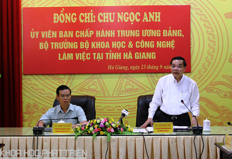 Bộ trưởng Chu Ngọc Anh phát biểu tại buổi làm việc