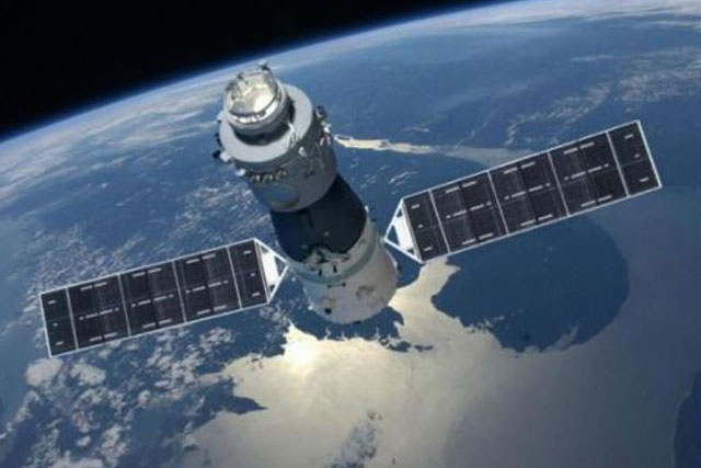 Trạm Thiên Cung 1 của Trung Quốc trên quỹ đạo Trái Đất. Ảnh: BBC.