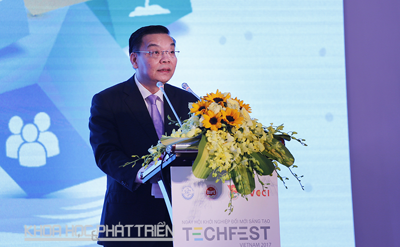 Bộ trưởng Chu Ngọc Anh phát biểu tại sự kiện. Ảnh: Loan Lê.