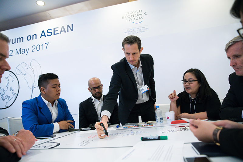 Phiên thảo luận về “Tăng cường tính liên kết” tại sự kiện WEF ASEAN, Phnom Penh, tháng 5/2017.