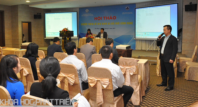 Ông Chu Thúc Đạt - Phó vụ trưởng Vụ phát triển KH&CN địa phương phát biểu tại hội thảo.