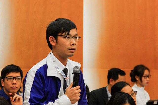 Anh Bùi Huy Toàn đề xuất đưa môn học khởi nghiệp vào đại học, cao đẳng. Ảnh: Dương Tâm
