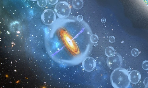 Hố đen xa nhất trong vũ trụ nằm cách Trái Đất 13 tỷ năm ánh sáng. Ảnh: Robin Dienel.