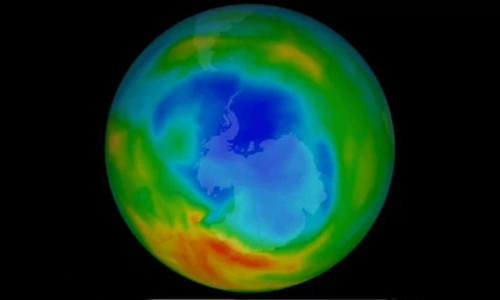 Lỗ thủng tầng ozone đang thu hẹp dần. Ảnh: NASA.