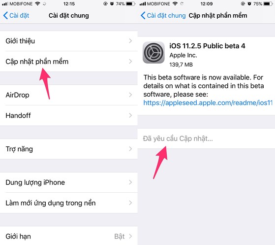 iOS 11.2.2 đã có sẵn cho người dùng các thiết bị iOS. Ảnh: TIỂU MINH