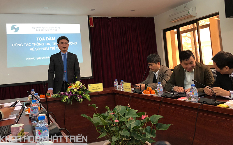 Ông Đinh Hữu Phí - Cục trưởng Cục Sở hữu trí tuệ phát biểu tại buổi tọa đàm.