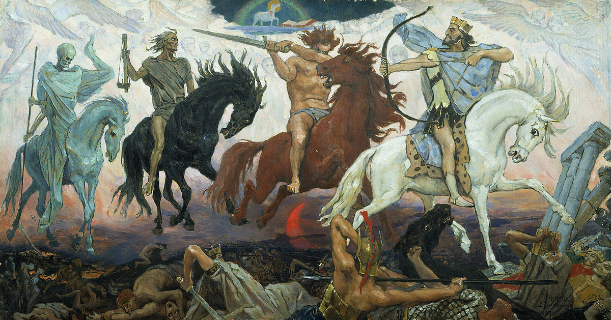 Bốn kỵ sĩ reo giắt tai họa cho thế giới trong Sách Khải Huyền. Ảnh: Wikimedia 