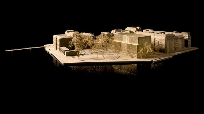 Mô hình thiết kế Trung tâm Nobel, nơi sẽ tổ chức lễ trao giải Nobel thường niên. Ảnh: © David Chipperfield Architects 