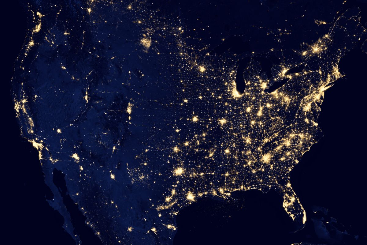 Các khu vực trên nước Mỹ nhìn từ vệ tinh. Ảnh: NASA 