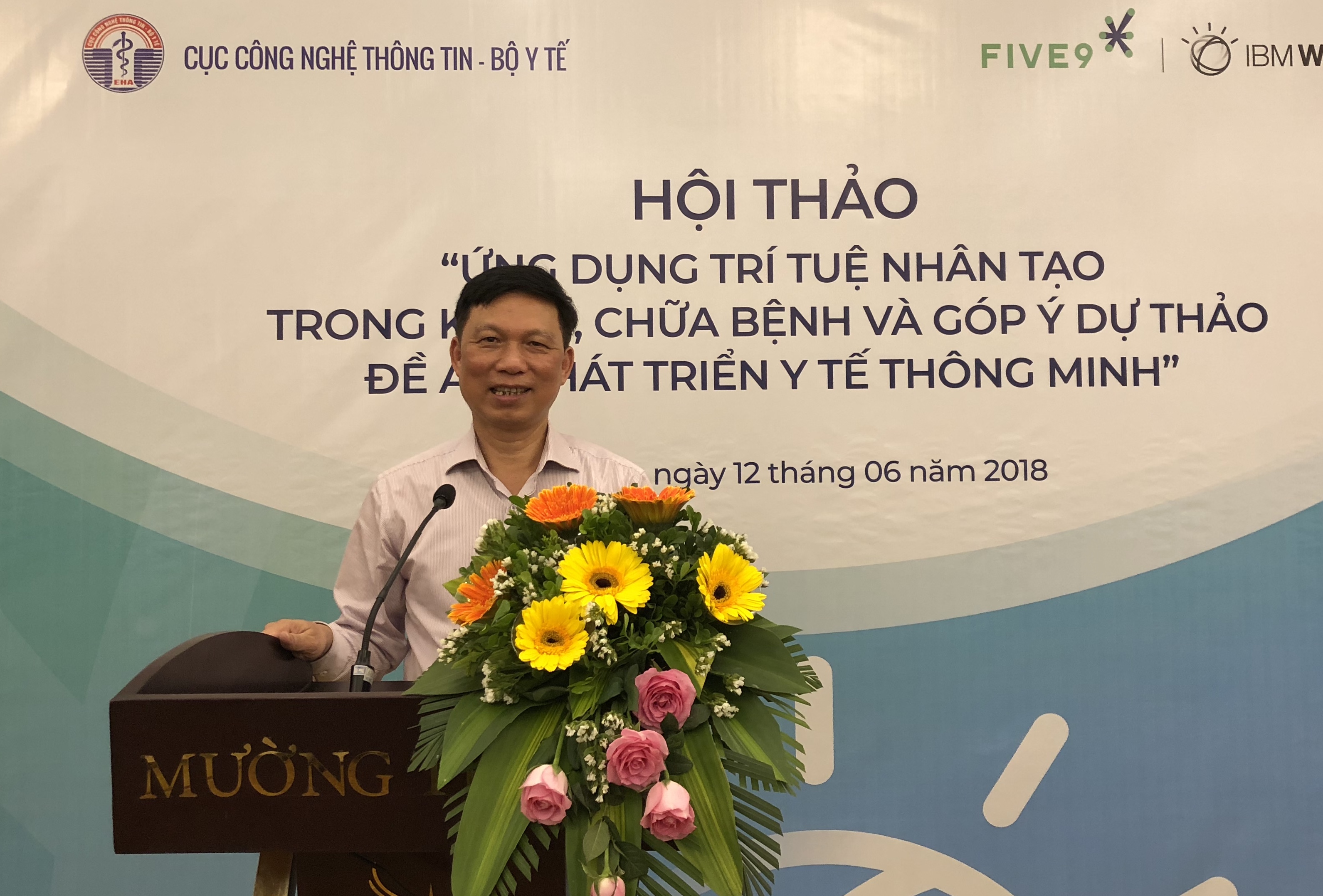Ông Trần Quý Tường, Cục trưởng Cục Công nghệ thông tin, Bộ Y tế tại Hội thảo.