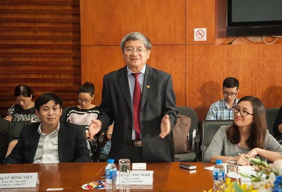 Ông Bùi Ngọc Quang - Phó Tổng giám đốc Công ty Cổ phần FPT phát biểu.