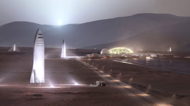 Hình ảnh đồ họa thành phố trên sao Hỏa của SpaceX - Ảnh: Business Insider