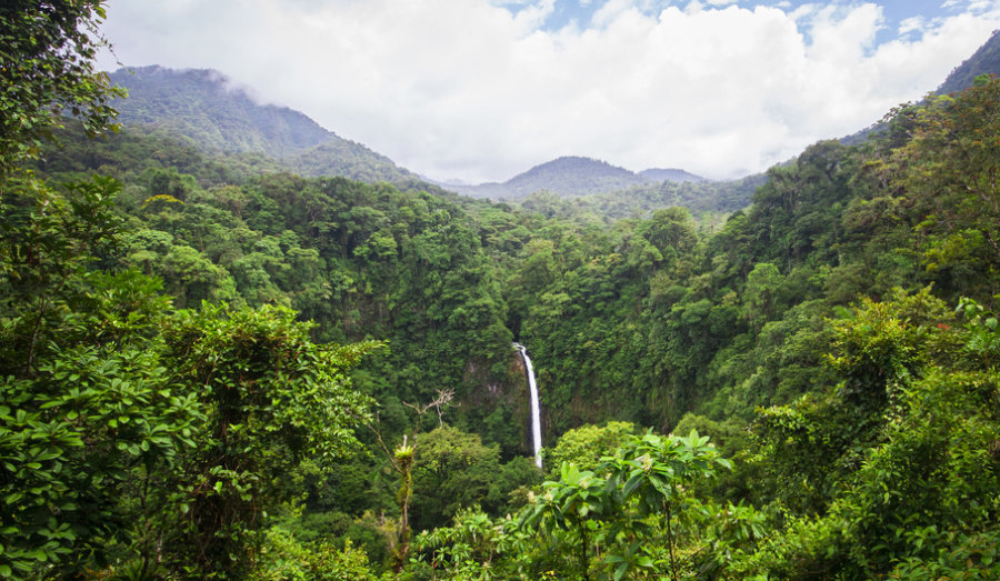 Thác Catarata La Fortuna chảy qua một khu rừng gần thị trấn La Fortuna và Volcan Arenal (Costa Rica). Nguồn: © Kevin/Fotolia.