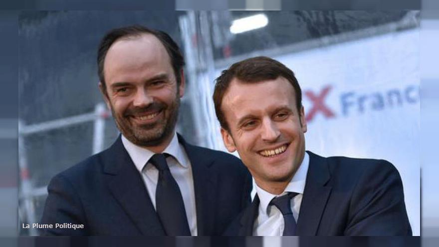 Thủ tướng Édouard Philippe và Tổng thống Pháp Emmanuel Macron. Ảnh: LOIC VENANCE/AFP. 