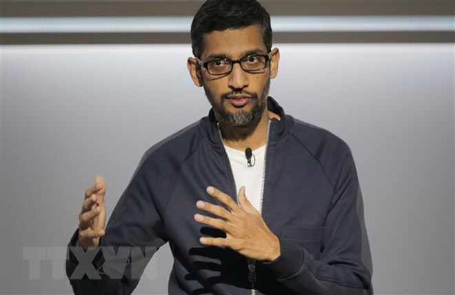 Giám đốc điều hành (CEO) Google Sundar Pichai phát biểu tại một sự kiện ở San Francisco, California, Mỹ . (Nguồn: AFP/TTXVN)