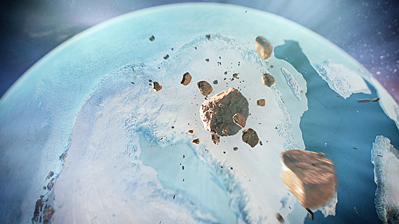 Thiên thạch rơi xuống Greenland. Ảnh: NASA