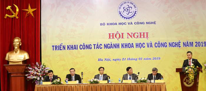 Hội nghị triển khai công tácngành KH&CN năm 2019 diễn ra vào sáng ngày 21/1/2019. Ảnh: Đình Nam.