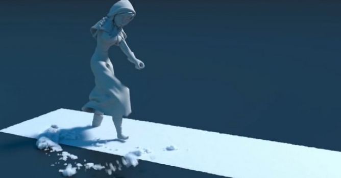 Mô phỏng tuyết trong phim hoạt hình Frozen (2013)