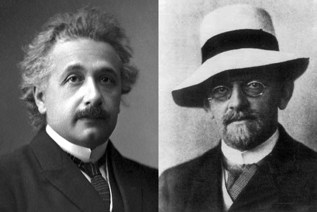 Einstein và Hilbert đã từng ganh đua chứng minh Thuyết Tương đối rộng. Ảnh: Listverse.