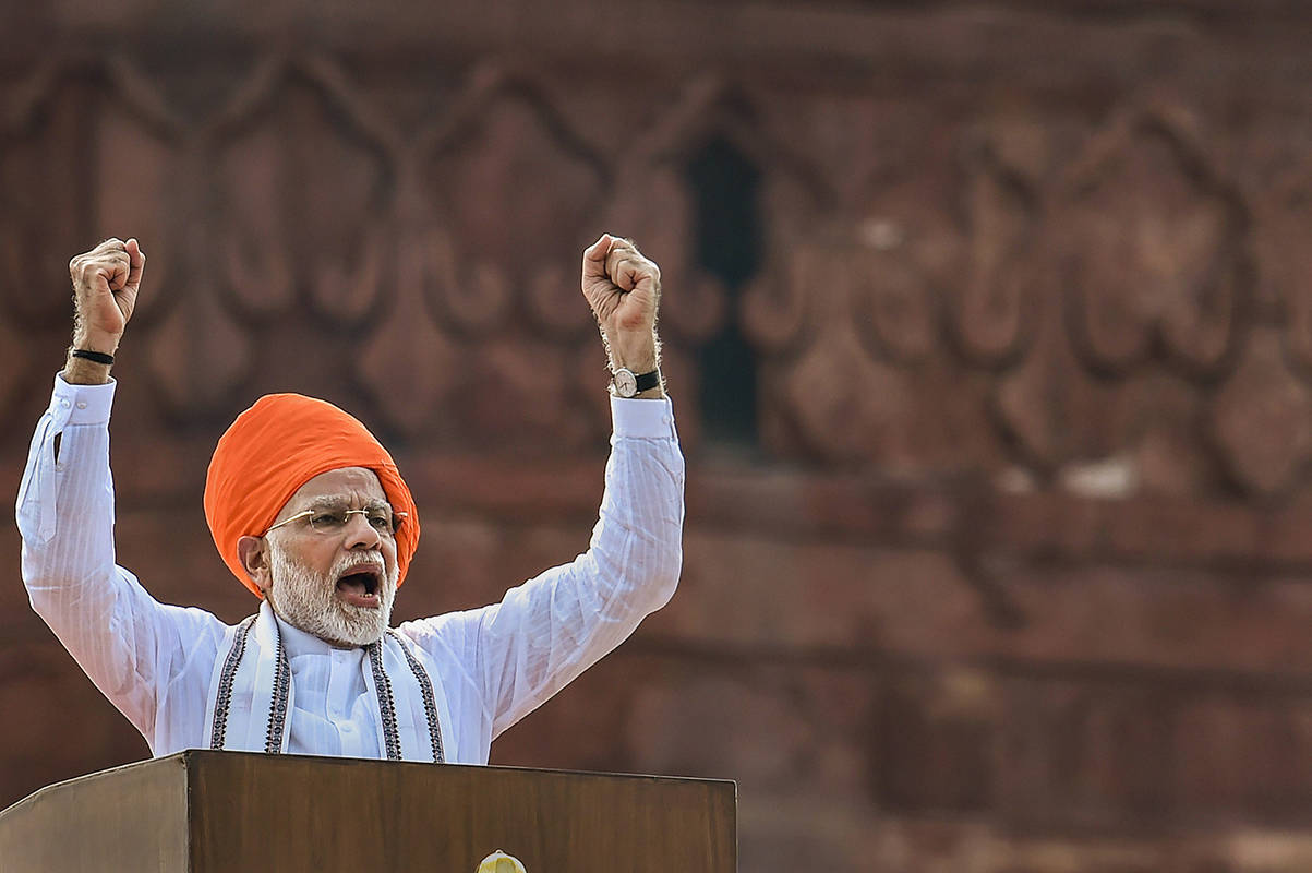 Thủ tướng Modi phát biểu trong mít tinh kỷ niệm ngày Độc lập 15/8/2018 về mục tiêu đưa người Ấn Độ lên vũ trụ vào năm 2022. Nguồn: The Times of India.