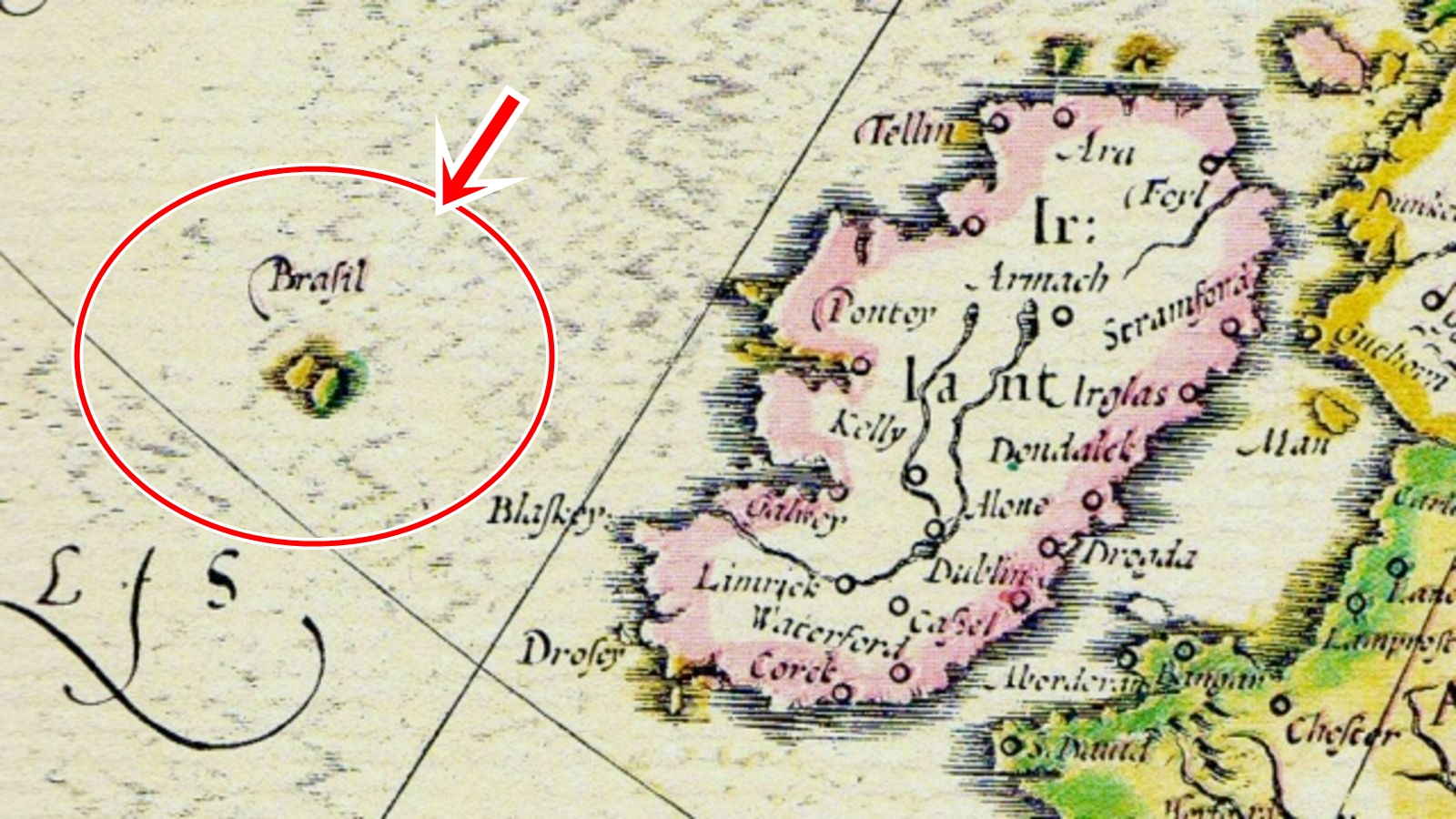 Đảo Hy-Brasil lần đầu tiên xuất hiện trên một tấm bản đồ được vẽ vào năm 1325. Ảnh: History